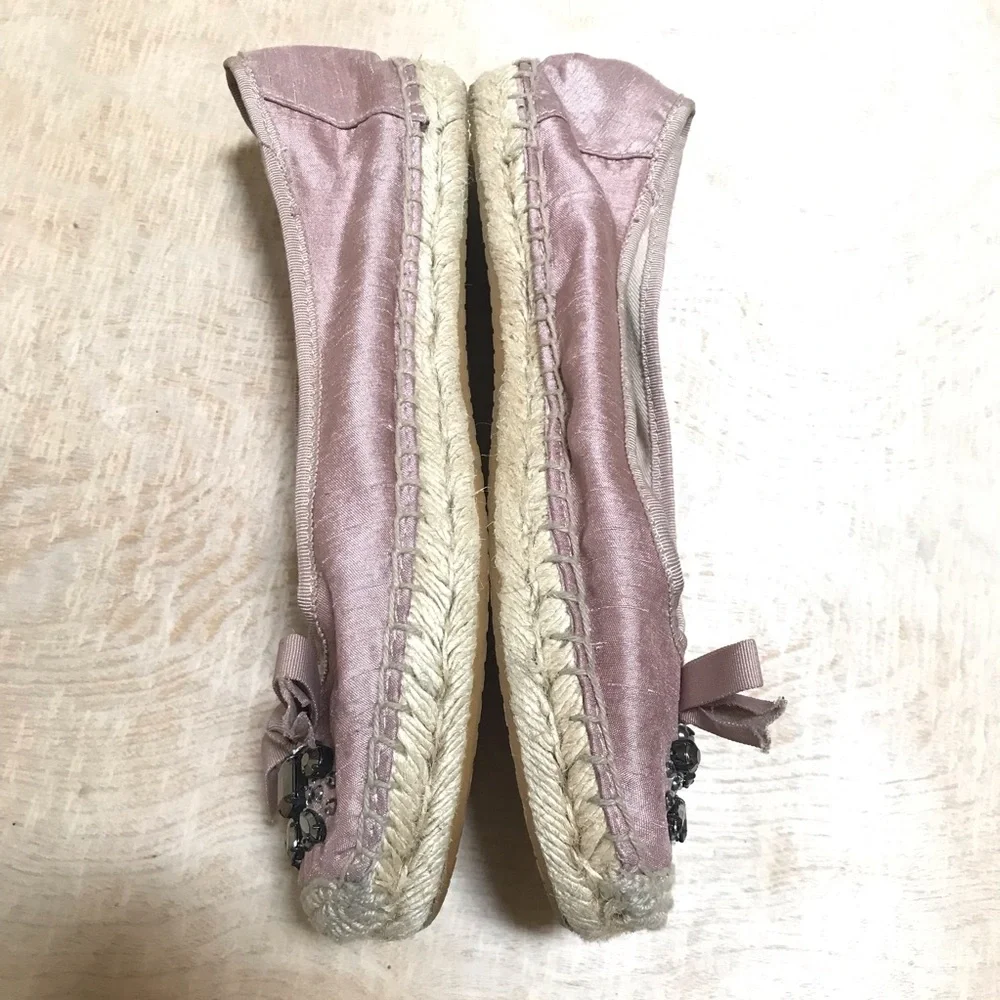 Vera Wang Espadrilles Pink Rhinestone Size 7.5